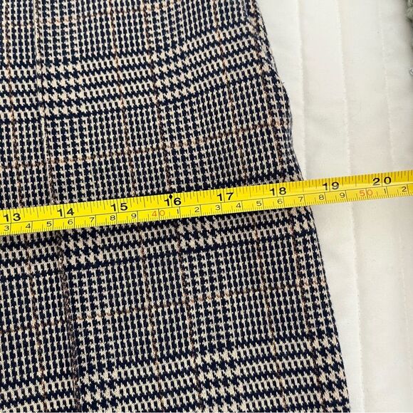 Land's End Women's Sport Knit Tapered Leg Pull On Pants Navy Plaid Size M - Picture 10 of 11